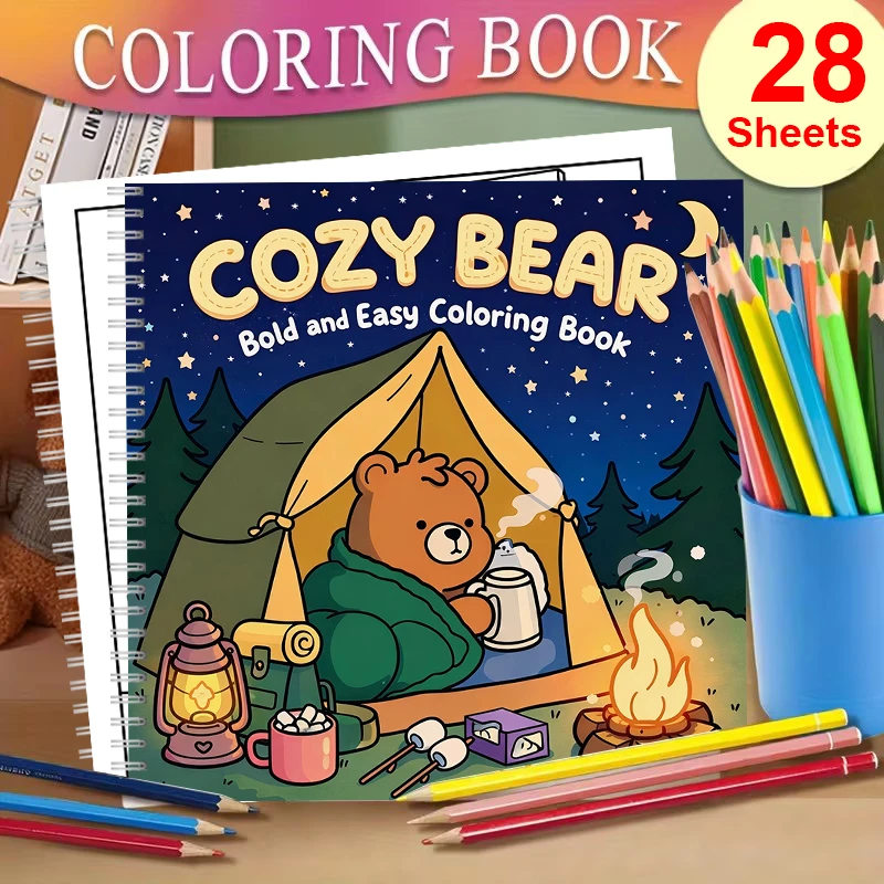 Chalk Bag - Livro de Colorir Cozy Bear para